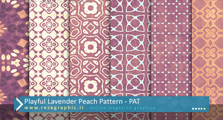 مجموعه پترن فتوشاپ - Playful Lavender Peach Pattern | رضاگرافیک